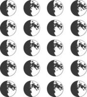 A black and white pattern with the moon in it vector