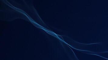 Minimalist background with an elegant flowing blue fractal light wave rippling gently. Smooth digital data stream concept. Abstract technology background animation. video