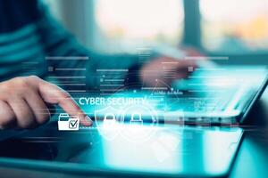 Cyber security and Security password login online concept Hands typing and entering username and password of social media, logging in with smartphone to an online bank account, data protection hacker photo