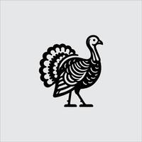 A black and white turkey icon on a white background vector