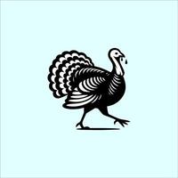 A turkey logo with a black and white design vector