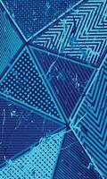 Blue triangle pattern abstract background with grunge ink spots for sublimation jersey vector