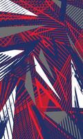Red and blue geometric lines abstract pattern wallpaper for sublimation jersey vector
