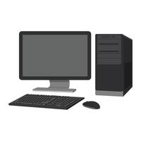 Flat design illustration of computer set vector