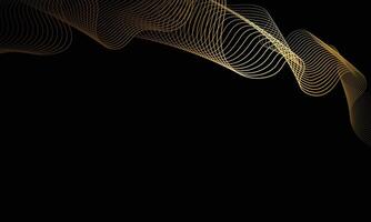 Blank background with thin wavy gold lines vector