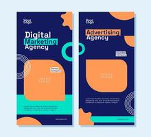 Flat design vertical banner template vector