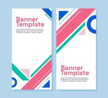 Geometric vertical banner template vector