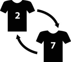 Player substitution icon. Soccer Player Substitution sign. Substitute serves to replace existing players to rest symbol. flat style. vector