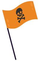 Pirate flag flat icon isolated on white background. vector