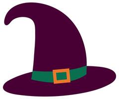 Wizard hat flat icon isolated on white background. vector