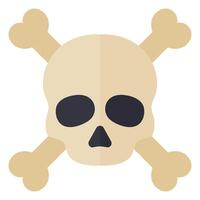 Skull with crossed bones icon isolated on white background. vector