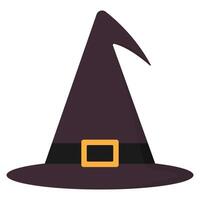 Witch hat flat icon isolated on white background. vector