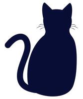 Cat silhouette icon isolated on white background. vector