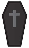 Simple Coffin with cross symbols isolated on white background. vector