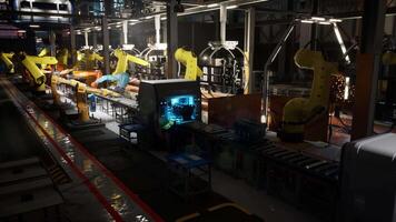 Automated conveyor belt system operating in a factory during daytime hours video