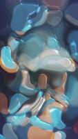 Psychedelic abstract background with shiny morphing blob shapes. Blue and amber colors with smooth organic liquid motion. Full HD loop. video