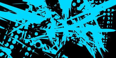 Abstract blue and black geometric pattern with jagged lines and circles. vector