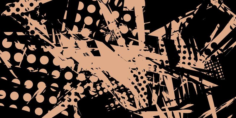 Abstract geometric shapes with brown dots.