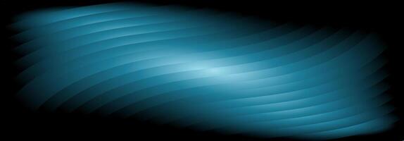 Abstract teal and black background with curved stripes. vector