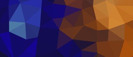 Abstract geometric background with blue and orange colors in a low poly style. vector