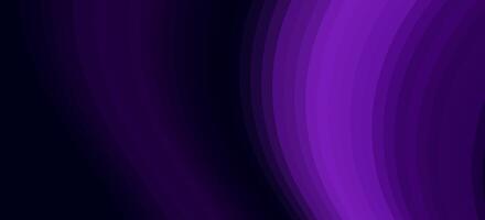 Abstract purple and black gradient background with curved lines. vector