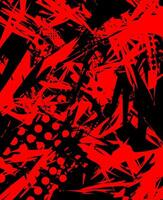 Abstract red and black pattern with sharp lines and circles. vector