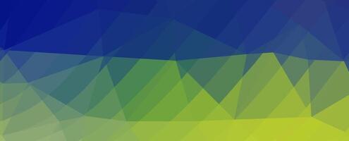 Abstract geometric blue and green gradient background with triangular shapes. vector