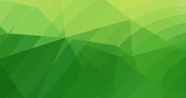 Abstract green geometric background with triangular and curved shapes. vector