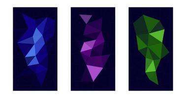 Abstract geometric shapes with gradient colors on dark background. vector