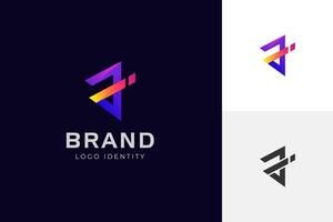 Letter a or ai alphabet logo design with geometric style and gradients for future technology brand logo design vector