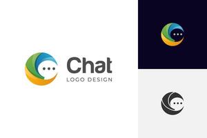 letter C chat logo design for Communication logo, forms chat bubble colorful graphic idea template vector
