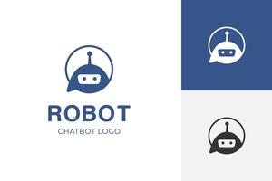 Chat Bot sign for support service concept. Chatbot character flat style, Robot chat logo icon design with dialogue concept. vector