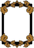frame border with simple gold ornament vector