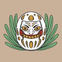 daruma art illustration suitable for use for branding clothing advertising and so on vector