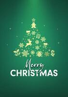 Christmas posters design various Christmas elements to compose an abstract Christmas tree vector
