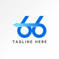 Logo design graphic concept creative premium stock initial number 66 font connect arrow turn back. Related to monogram typography anniversary vector
