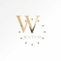 Logo design graphic concept creative premium stock image graphic initial W serif font watch clockwise sync Relate to monogram typography reload vector