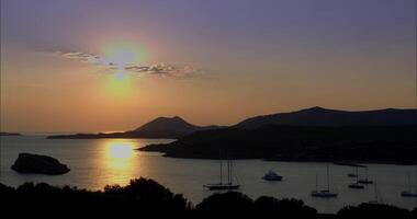 Panoramic View Of The Aegean Sea In The Afternoon During Sunset Hours video