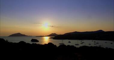 Panoramic View Of The Aegean Sea In The Afternoon During Sunset Hours video