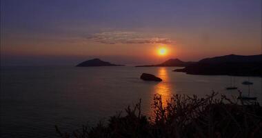 Panoramic View Of The Aegean Sea In The Afternoon During Sunset Hours video