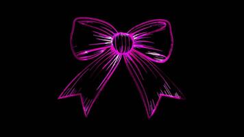 Neon frame effect, Ribbon Symbolizing special occasions like races or awards on black background video