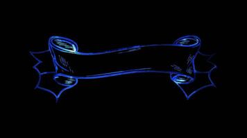 Neon- Rahmen Wirkung, Band symbolisieren Besondere Anlässe mögen Rennen oder Auszeichnungen auf schwarz Hintergrund video