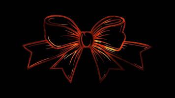 Neon frame effect, Ribbon Symbolizing special occasions like races or awards on black background video