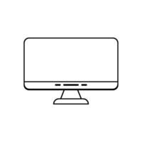 Computer monitor icon line drawing illustration vector