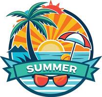 Simple Easy Summer logo Design vector