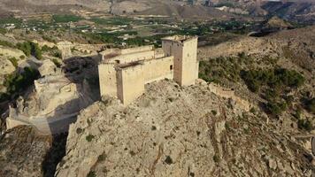 Aerial view of the impressive medieval castle of Mula, Region of Murcia, Spain video