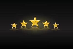 five star rating design with golden design vector