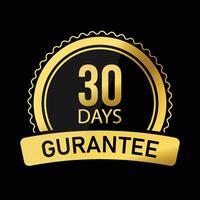 Golden gradient design 30 day guarantee vector