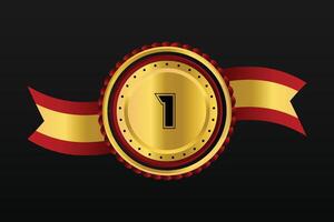 Golden number 1 champion template design vector
