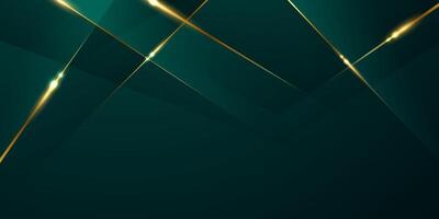 green abstract background with luxury golden elements illustration vector